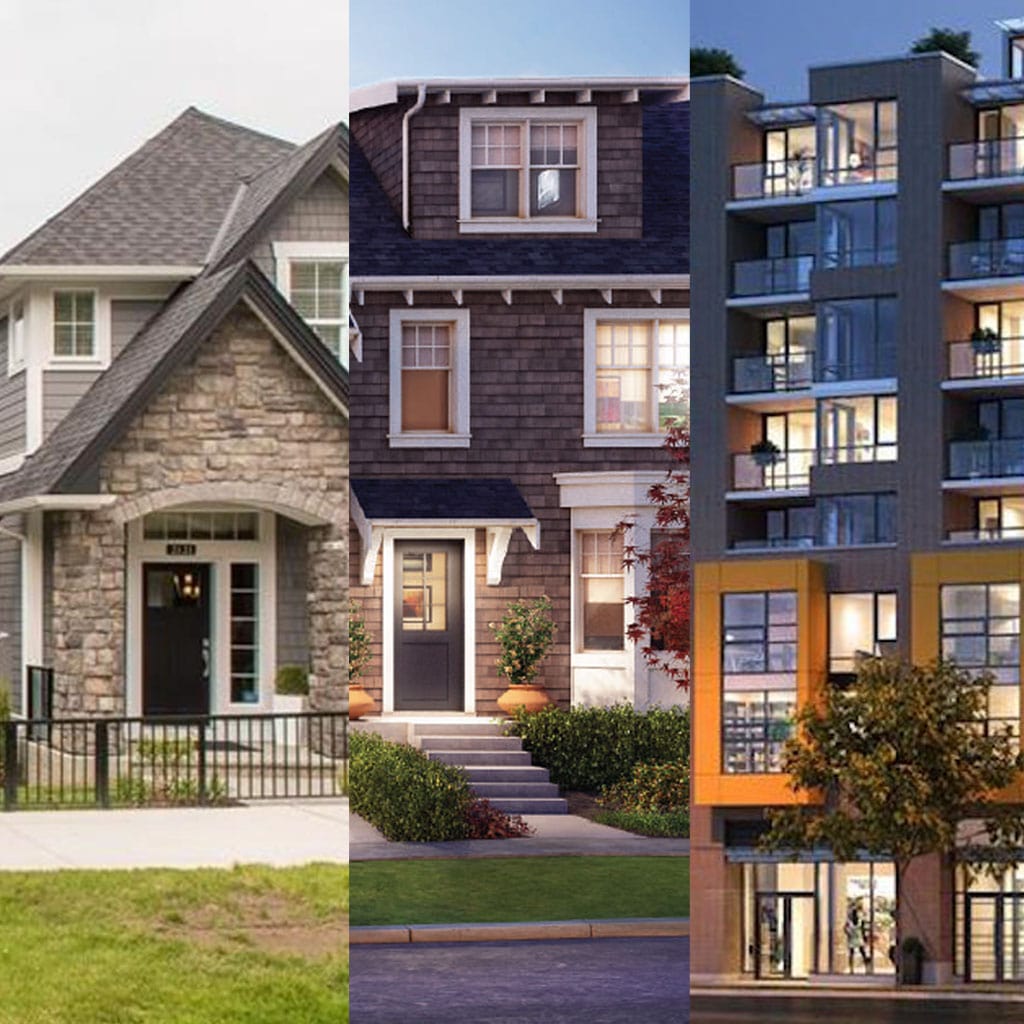 Home Insurance Costs-Factors Affecting Home Insurance Premiums in BC-types-of-homes-detached-home-town-house-condo