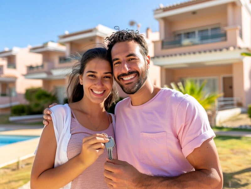 a happy familiy hold a house key, home owners, Vancouver's presales market