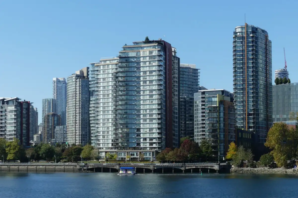 Vancouver waterfront skyline and neighbourhood