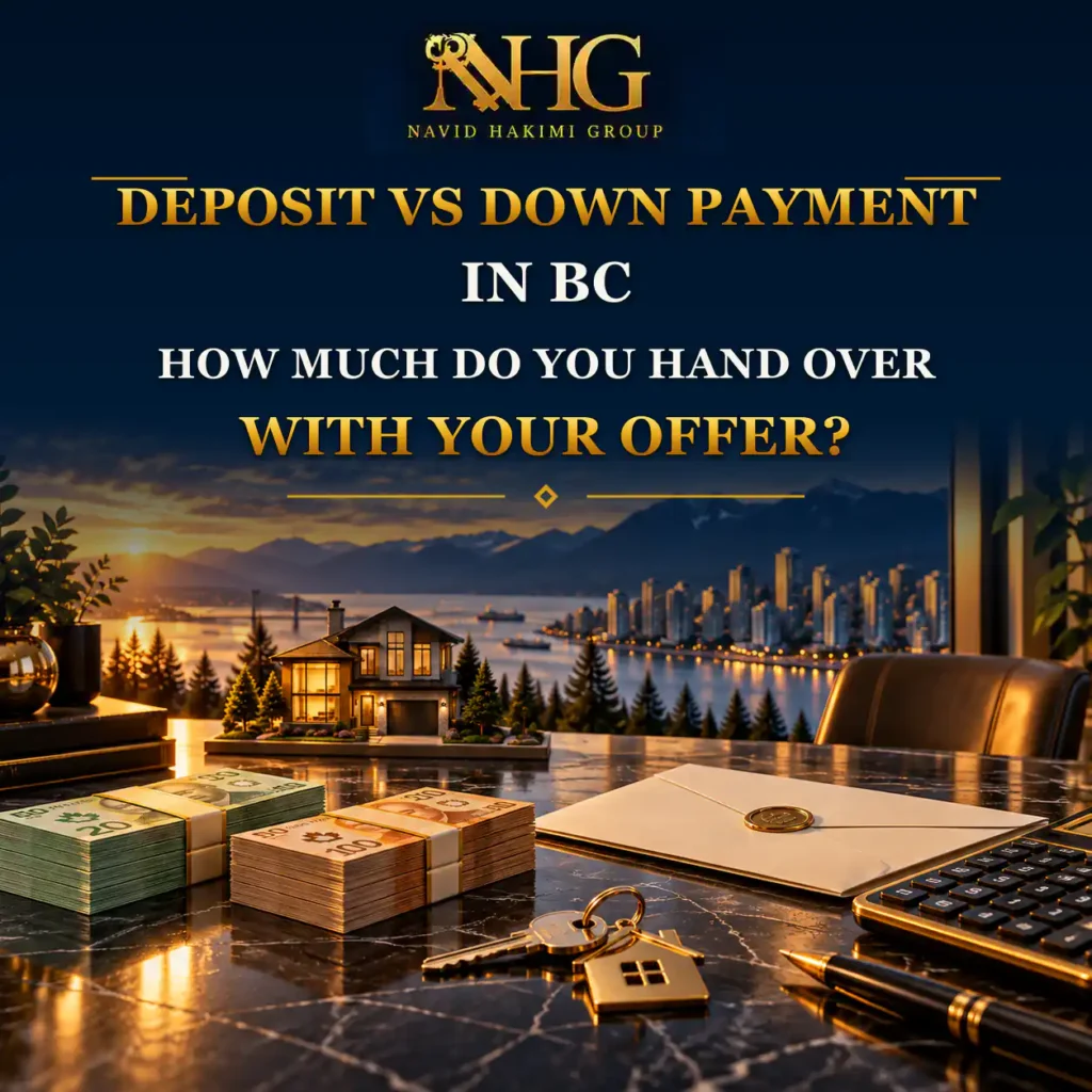 Deposit versus down payment for a home purchase in British Columbia