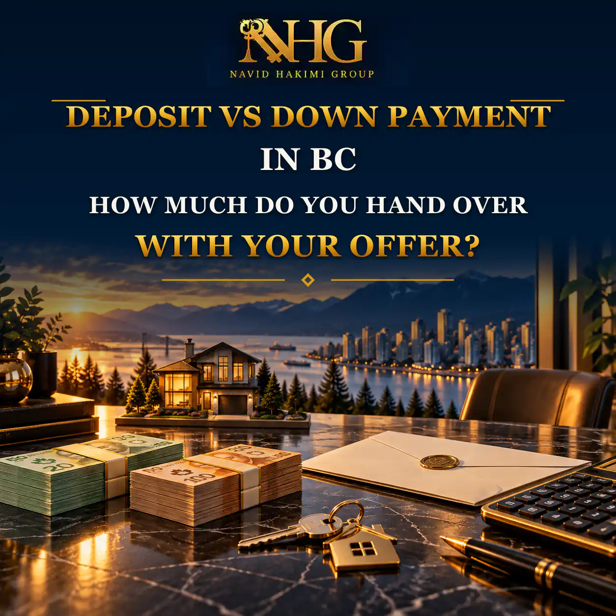 Deposit versus down payment for a home purchase in British Columbia