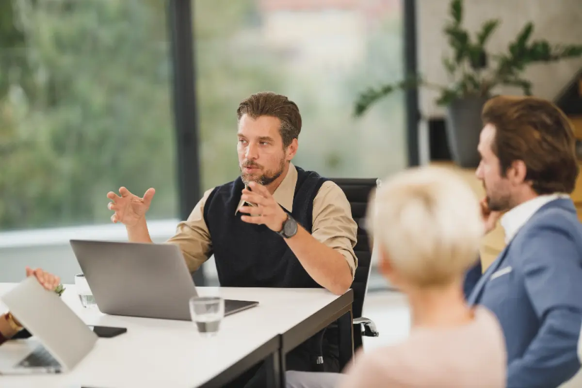Professional meeting with documents ready for verification