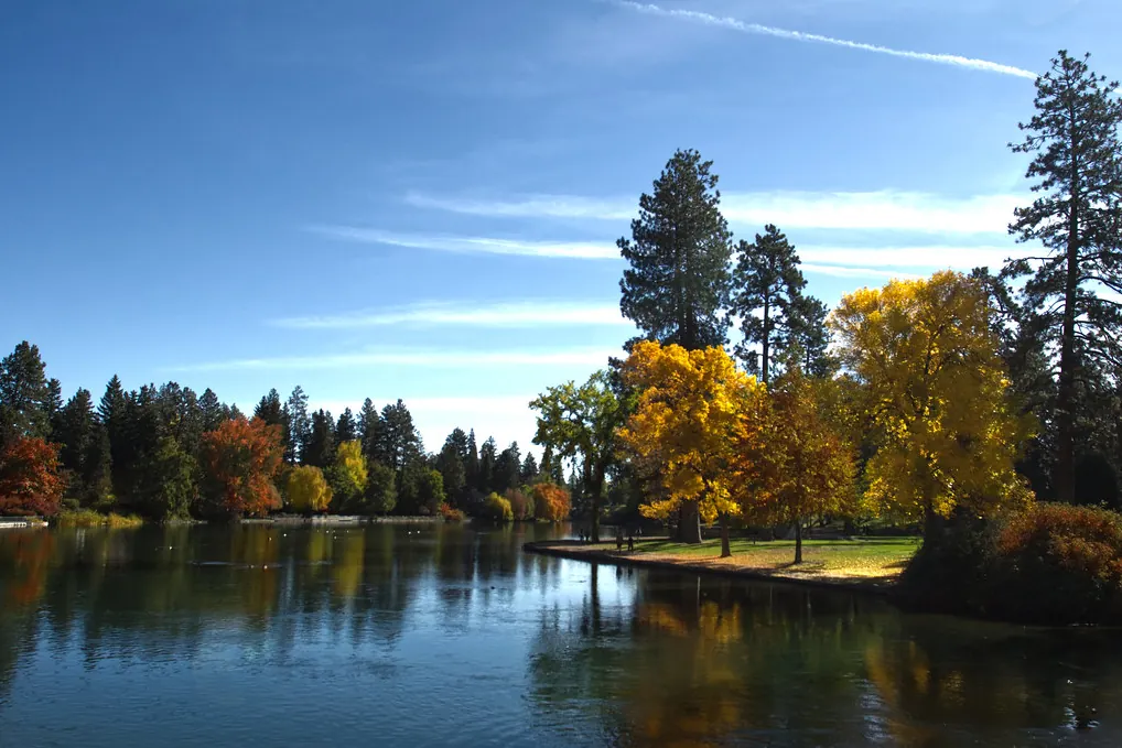 Navid Hakimi Group Best Neighbourhoods in Burnaby for Home Buyers (Ranked by Budget and Lifestyle) 2 Lakeside park with autumn trees reflected in calm water