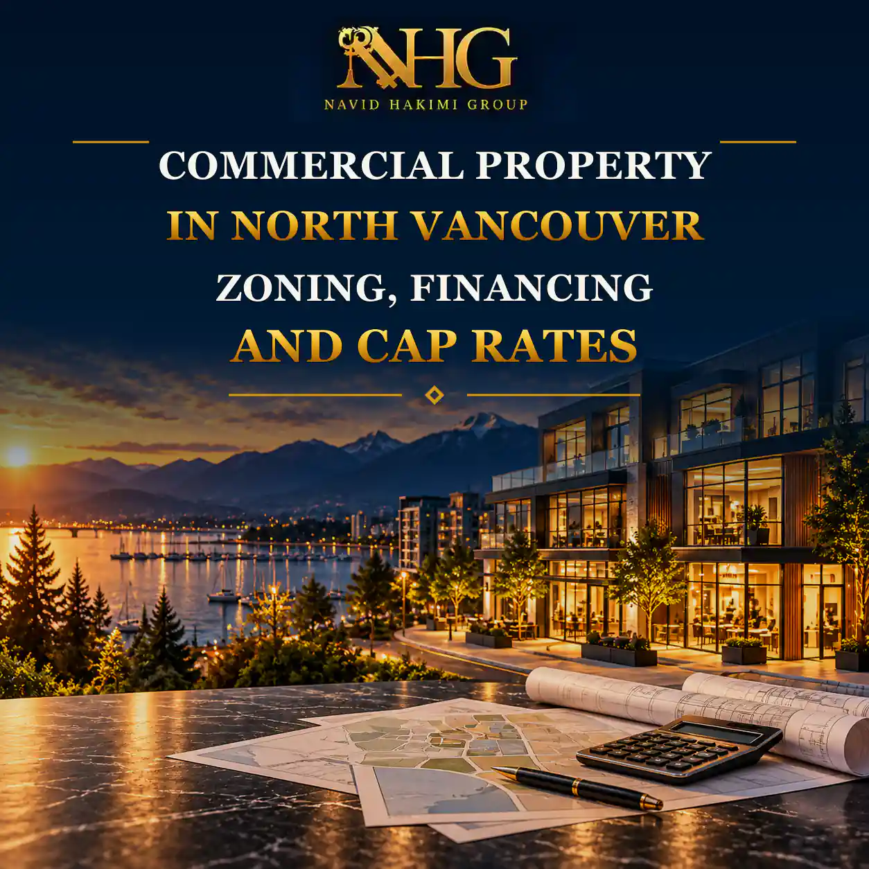 Navid Hakimi Group Home 17 Commercial property in North Vancouver with city buildings and mountain views