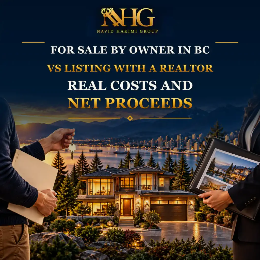 For sale by owner sign compared with a realtor listing in British Columbia