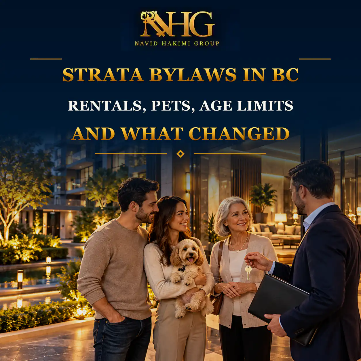 British Columbia strata building representing rental pet and age bylaws
